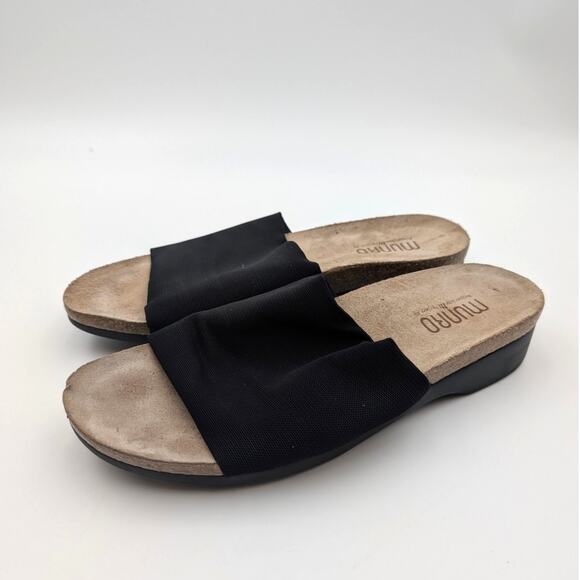 Munro Casita Slide Sandal Open Toe Women's Black/Beige Size US8.5M EU39 - Picture 1 of 10